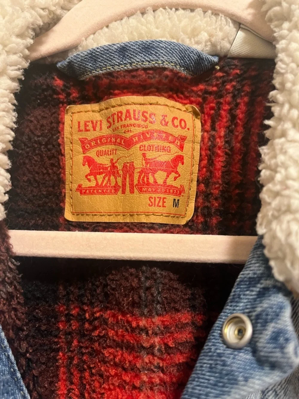 Levi's Light Blue Denim Sherpa Collar Jacket - Picture 3 of 7